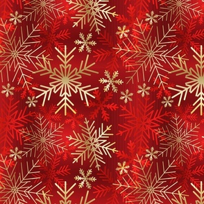 Red and Gold Snowflakes 