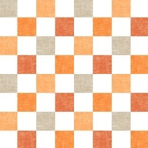 (3/4"  scale) Pumpkin Patch Checkerboard - Fall Fabric - Pumpkin Spice - LAD22