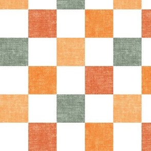 (1.5" scale) Fall Checkerboard - sage/orange spice  - LAD22