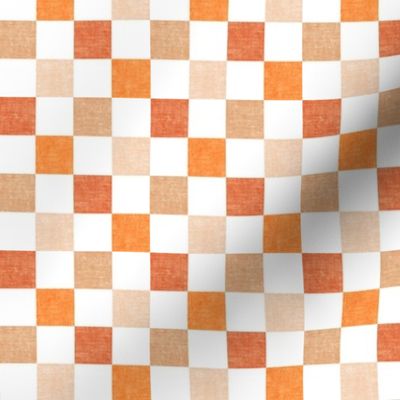 (3/4" scale) Pumpkin Patch Checkerboard - peach/orange spice - LAD22