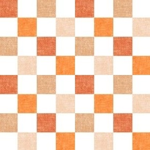 (3/4" scale) Pumpkin Patch Checkerboard - peach/orange spice - LAD22