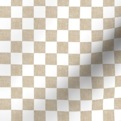 (3/4" scale) Pumpkin Patch Checkerboard - Fall Fabric - khaki - LAD22