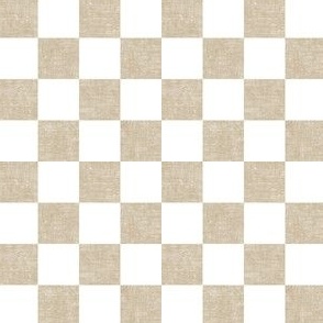 (3/4" scale) Pumpkin Patch Checkerboard - Fall Fabric - khaki - LAD22