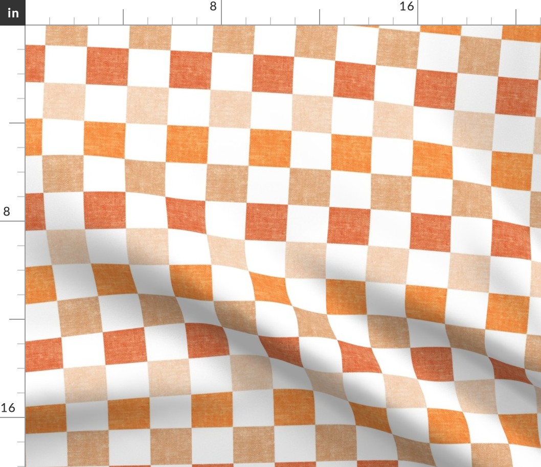 (1.5" scale) Pumpkin Patch Checkerboard - pale peach - LAD22