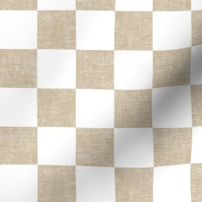(1.5" scale) Pumpkin Patch Checkerboard - Fall Fabric - khaki - LAD22