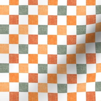 (3/4" scale) Fall Checkerboard - sage/orange spice  - LAD22