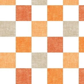 (1.5" scale) Pumpkin Patch Checkerboard - Fall Fabric - Pumpkin Spice - LAD22