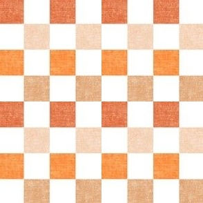 (3/4" scale) Pumpkin Patch Checkerboard - pale peach - LAD22