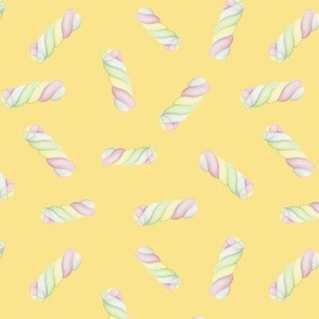 Marshmallow Twists on lemon - small-medium scale