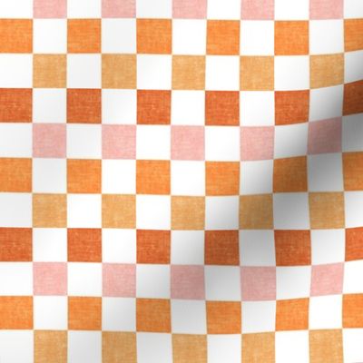 (3/4" scale) Fall checkerboard - pink/orange spice - LAD22