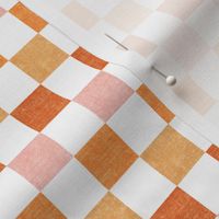 (3/4" scale) Fall checkerboard - pink/orange spice - LAD22