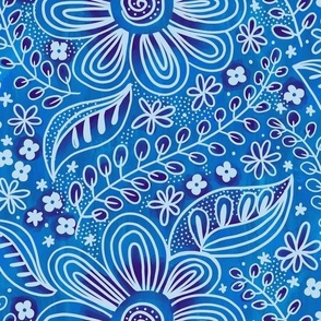 boho cobalt Blue Floral normal scale