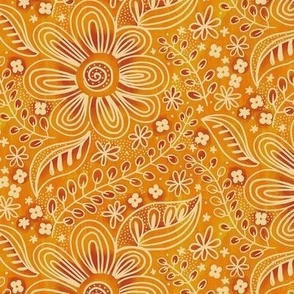 boho saffron yellow fall Floral small scale