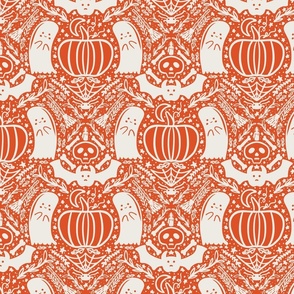 Halloween Damask on Orange