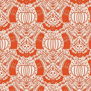 Halloween Damask Orange