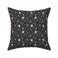 Atomic Space - Mid Century Modern Outer Space Charcoal Black Ivory Small Scale