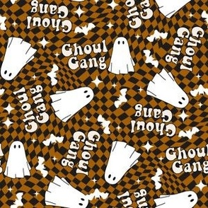 Ghoul Gang - cute  boho fabric - boys boho fabric checker fabric