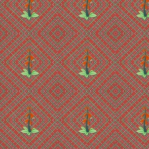 red bells and plaid-cut paper