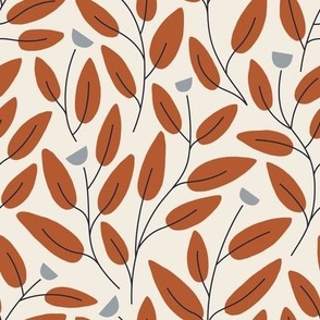Flowy rust branches – ivory