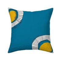 Midcentury-abstract -flower-teal-yellow 