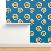 Midcentury-abstract -flower-teal-yellow 