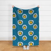 Midcentury-abstract -flower-teal-yellow 