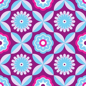 Large scale • Violet retro flowers