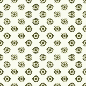 Folk Art Sun  olive green  small scale Terri Conrad Designs