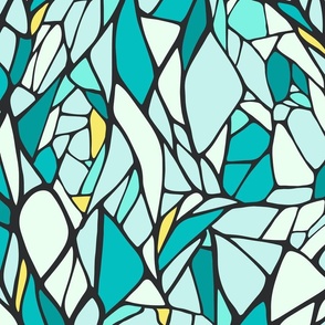 Shattered Stained Glass Turquoise