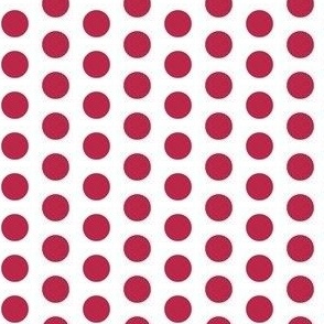 Half inch Viva Magenta polka dots on white