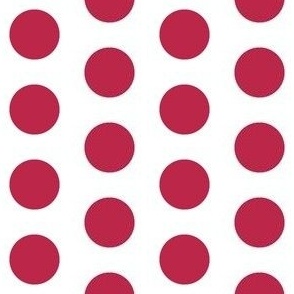 One inch large Viva Magenta polka dots on white -  1 inch polka dots