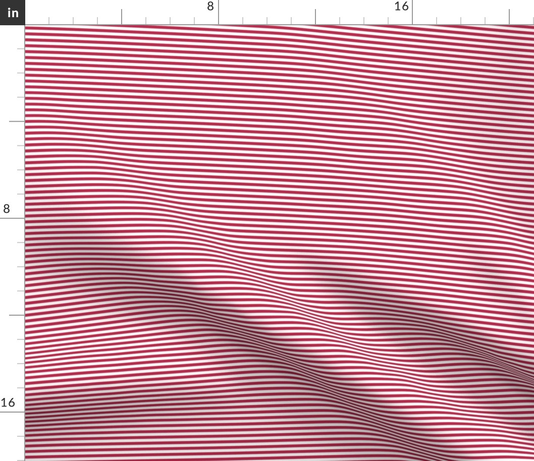 Viva Magenta and white eighth inch stripes horizontal