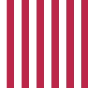 Viva Magenta and white half inch stripes vertical