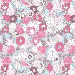 Whimsical Floral Summer Pink Plum SS