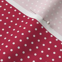 White eighth inch polka dots on Viva Magenta