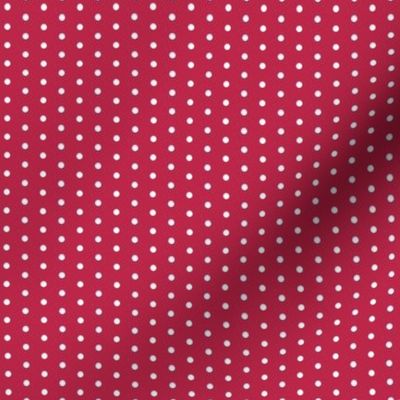 White eighth inch polka dots on Viva Magenta