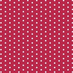 White eighth inch polka dots on Viva Magenta