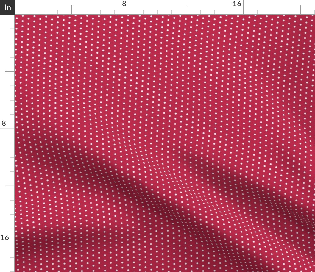 White eighth inch polka dots on Viva Magenta