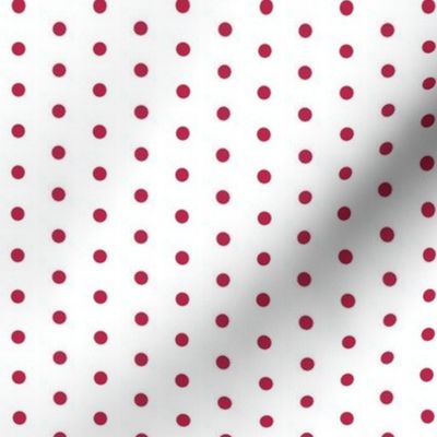 Viva Magenta quarter inch polka dots on white