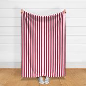 Viva Magenta and white one inch stripes vertical