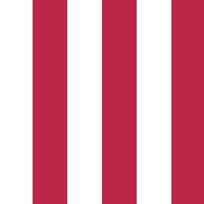 Viva Magenta and white one inch stripes vertical