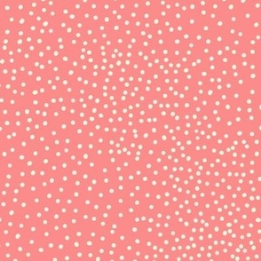 Pink Grapefruit Polka Dots - Scattered Dots