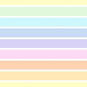 Pastel rainbow and white stripe - horizontal - large