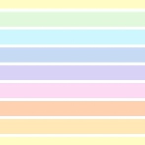 Pastel rainbow and white stripe - horizontal - small