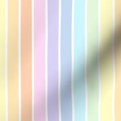 Pastel rainbow and white stripe - vertical - small