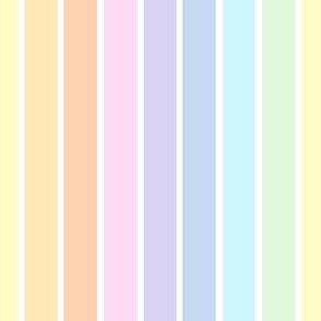 Pastel rainbow and white stripe - vertical - small