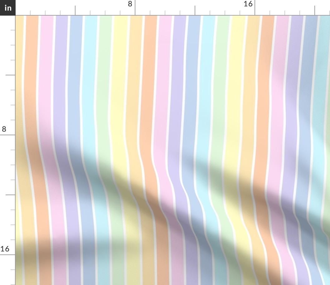 Pastel rainbow and white stripe - vertical - small