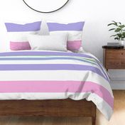 6 inch bright pastel rainbow stripes on white - extra large rainbow stripes - rainbow feature wall idea