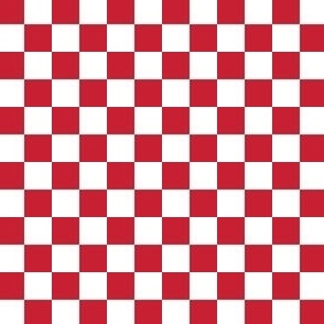 1 inch repeat mini checkerboard red and white check