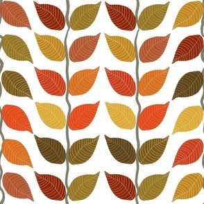 1970s Retro floral leaves